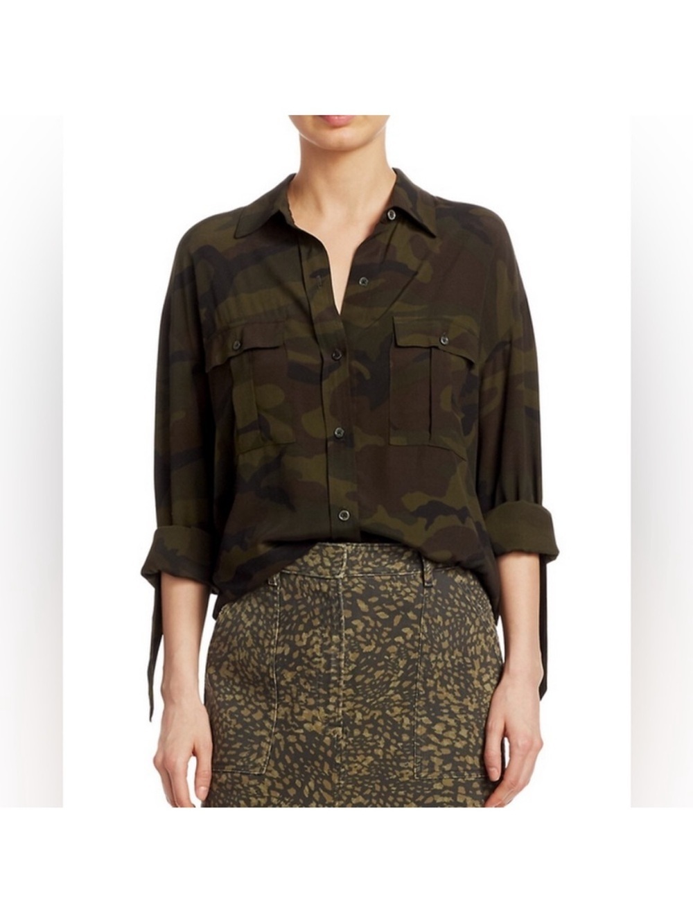 Le Superbe Camouflage Button-Up Shirt - Olive Green